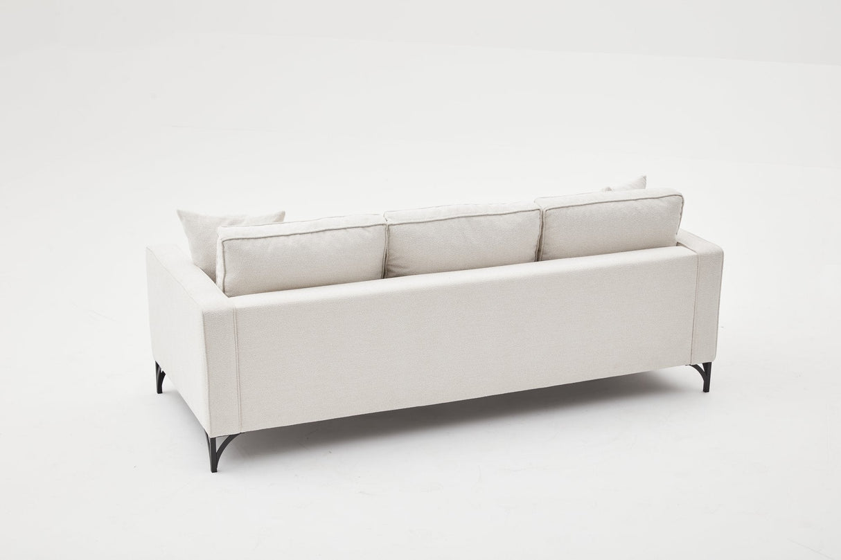 Canapea fixă Berlin, Diverse culori, Diverse configurații, Diverse dimensiuni - Crem - Negru - 220x91x83 cm - 3 locuri | SKU: 825BLC2798 | Canapea fixă Berlin, varianta Crem - Negru - 220x91x83 cm - 3 locuri, produs pentru amenajarea locuinței, disponibil online în România la CasaMob