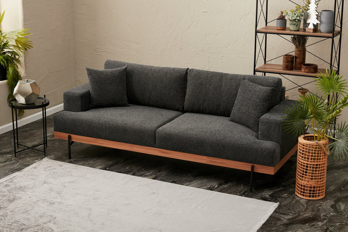 Canapea fixă 3 locuri Liva, Diverse culori, Diverse dimensiuni - Antracit - 227x94x76 cm | SKU: 825BLC2818 | Canapea fixă 3 locuri Liva, varianta Antracit - 227x94x76 cm, produs pentru amenajarea locuinței, disponibil online în România la CasaMob