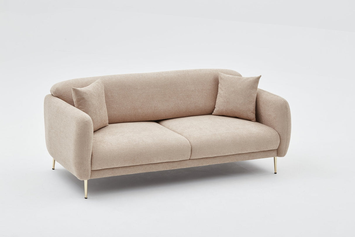 Canapea extensibilă Simena, 3 locuri, Diverse culori, 210x95x80 cm - Bej - Auriu | SKU: 825BLC2836 | Canapea extensibilă Simena, 3 locuri, 210x95x80 cm, varianta Bej - Auriu, produs pentru amenajarea locuinței, disponibil online în România la CasaMob