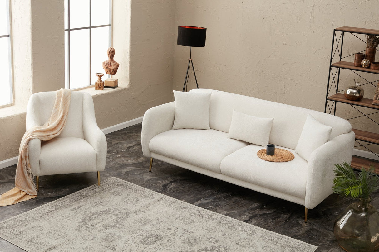 Canapea extensibilă Simena, 3 locuri, Diverse culori, 210x95x80 cm - Crem - Auriu | SKU: 825BLC2837 | Canapea extensibilă Simena, 3 locuri, 210x95x80 cm, varianta Crem - Auriu, produs pentru amenajarea locuinței, disponibil online în România la CasaMob