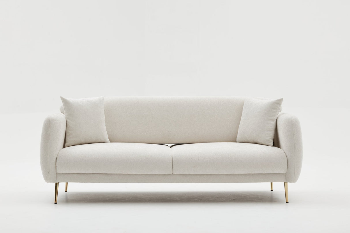 Canapea extensibilă Simena, 3 locuri, Diverse culori, 210x95x80 cm - Crem - Auriu | SKU: 825BLC2837 | Canapea extensibilă Simena, 3 locuri, 210x95x80 cm, varianta Crem - Auriu, produs pentru amenajarea locuinței, disponibil online în România la CasaMob