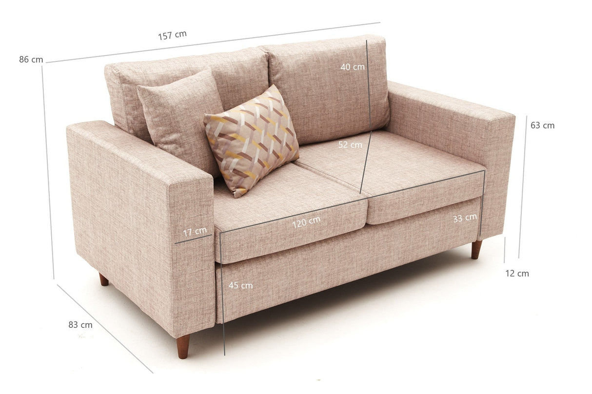 Canapea fixă Step, Diverse culori, Diverse configurații, Diverse dimensiuni - Crem - 154x83x86 cm - 2 locuri | SKU: 825BLC2844 | Canapea fixă Step, varianta Crem - 154x83x86 cm - 2 locuri, produs pentru amenajarea locuinței, disponibil online în România la CasaMob