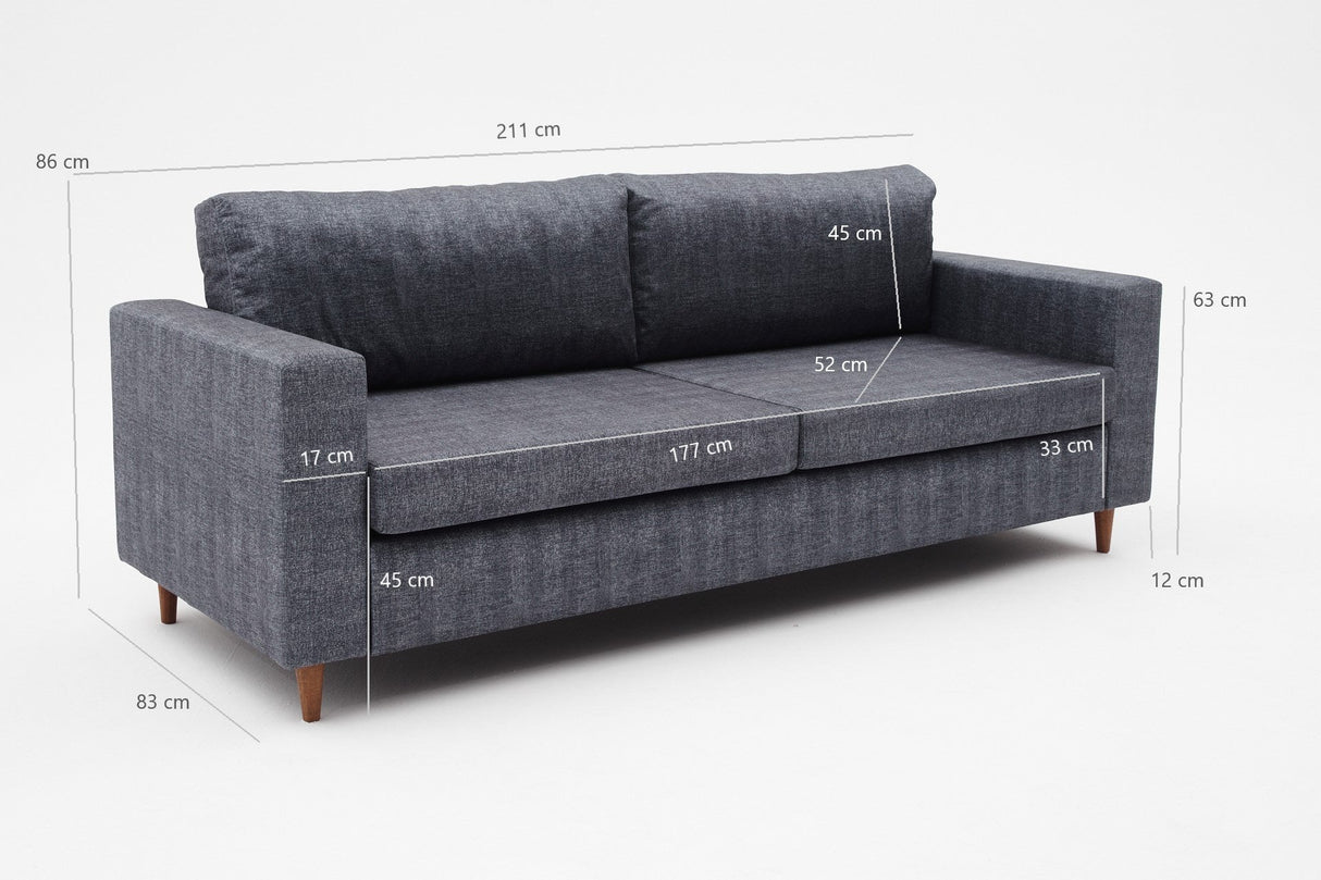 Canapea fixă Step, Diverse culori, Diverse configurații, Diverse dimensiuni - Antracit - 211x83x86 cm - 3 locuri | SKU: 825BLC2848 | Canapea fixă Step, varianta Antracit - 211x83x86 cm - 3 locuri, produs pentru amenajarea locuinței, disponibil online în România la CasaMob