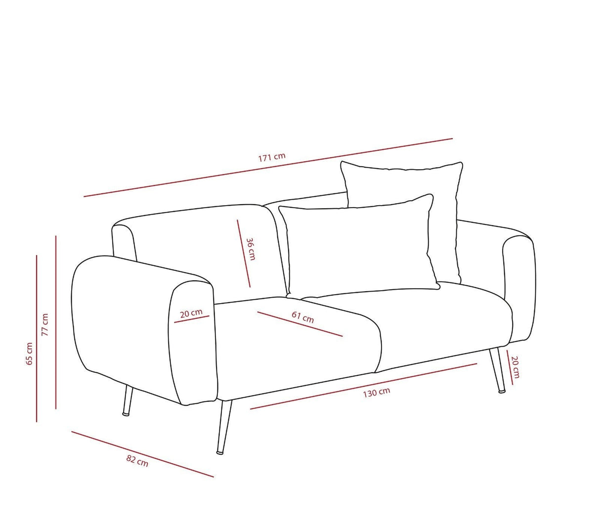 Canapea fixă Side, Diverse culori, Diverse configurații, Diverse dimensiuni - Gri deschis - 171x82x77 cm - 2 locuri | SKU: 825BLC2881 | Canapea fixă Side, varianta Gri deschis - 171x82x77 cm - 2 locuri, produs pentru amenajarea locuinței, disponibil online în România la CasaMob