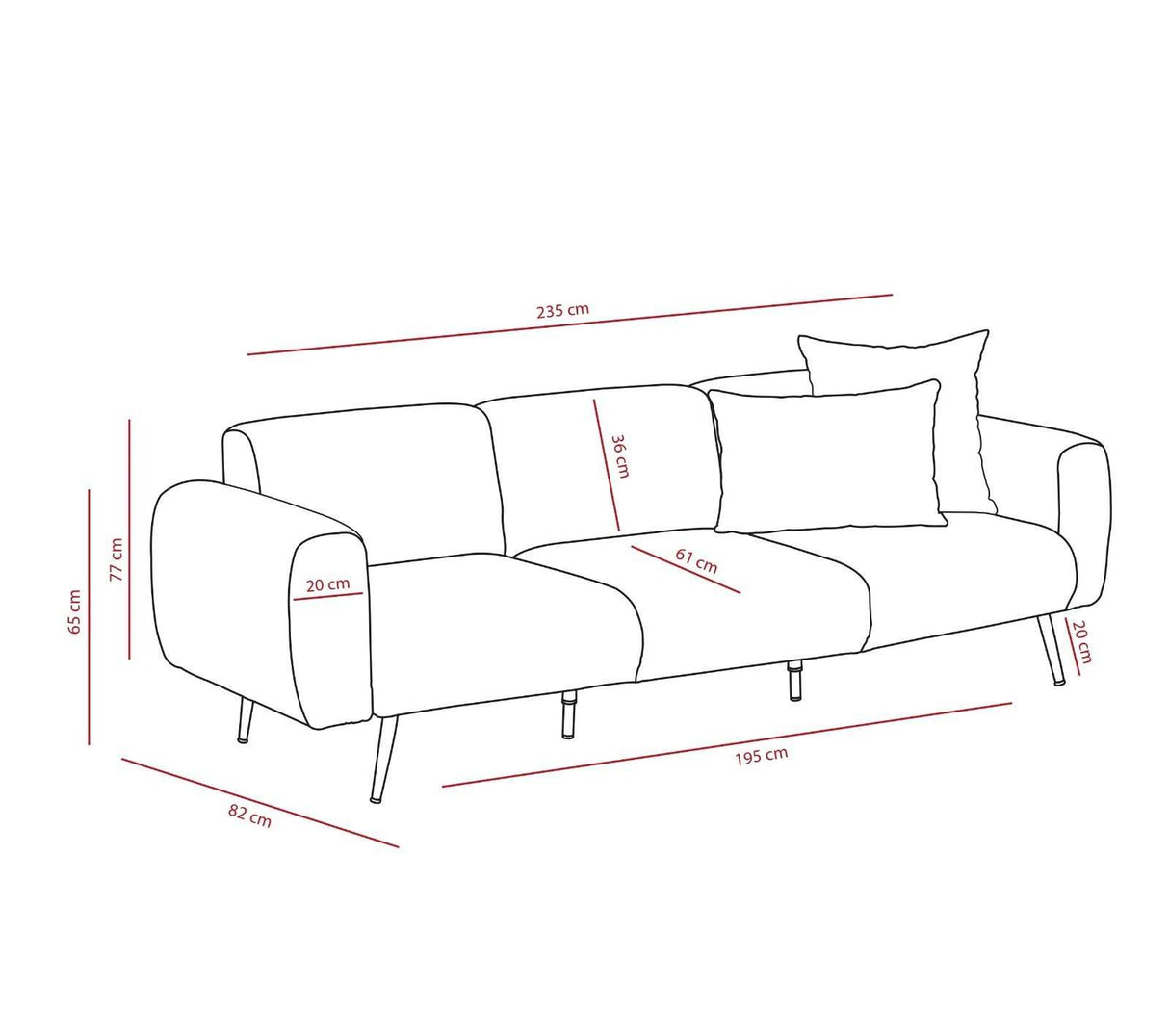 Canapea fixă Side, Diverse culori, Diverse configurații, Diverse dimensiuni - Gri deschis - 235x82x77 cm - 3 locuri | SKU: 825BLC2882 | Canapea fixă Side, varianta Gri deschis - 235x82x77 cm - 3 locuri, produs pentru amenajarea locuinței, disponibil online în România la CasaMob