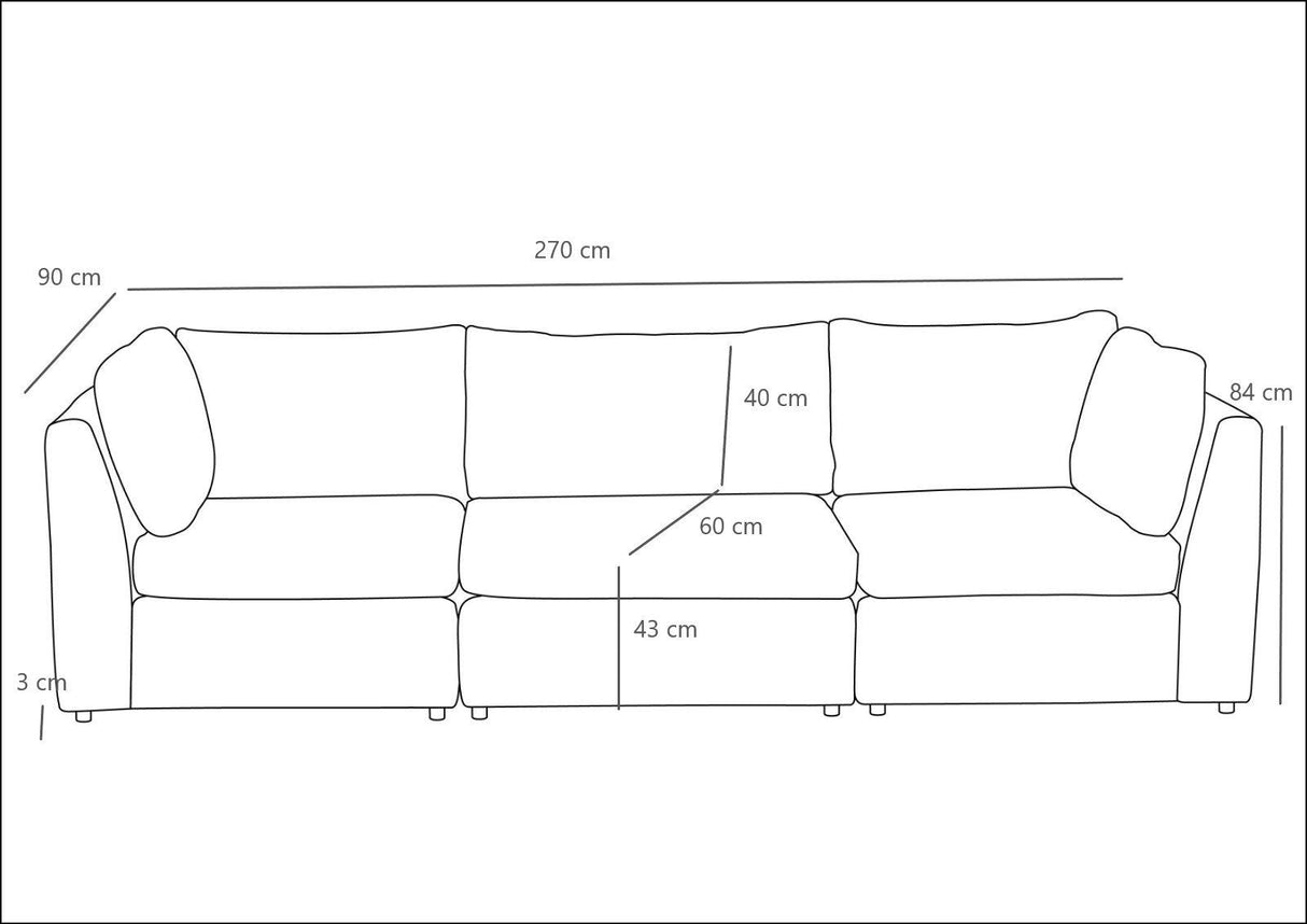 Canapea fixă 3 locuri Mottona 3-Seat, Diverse culori, 90x90x84 cm - Gri | SKU: 825BLC2867 | Canapea fixă 3 locuri Mottona 3-Seat, 90x90x84 cm, varianta Gri, produs pentru amenajarea locuinței, disponibil online în România la CasaMob