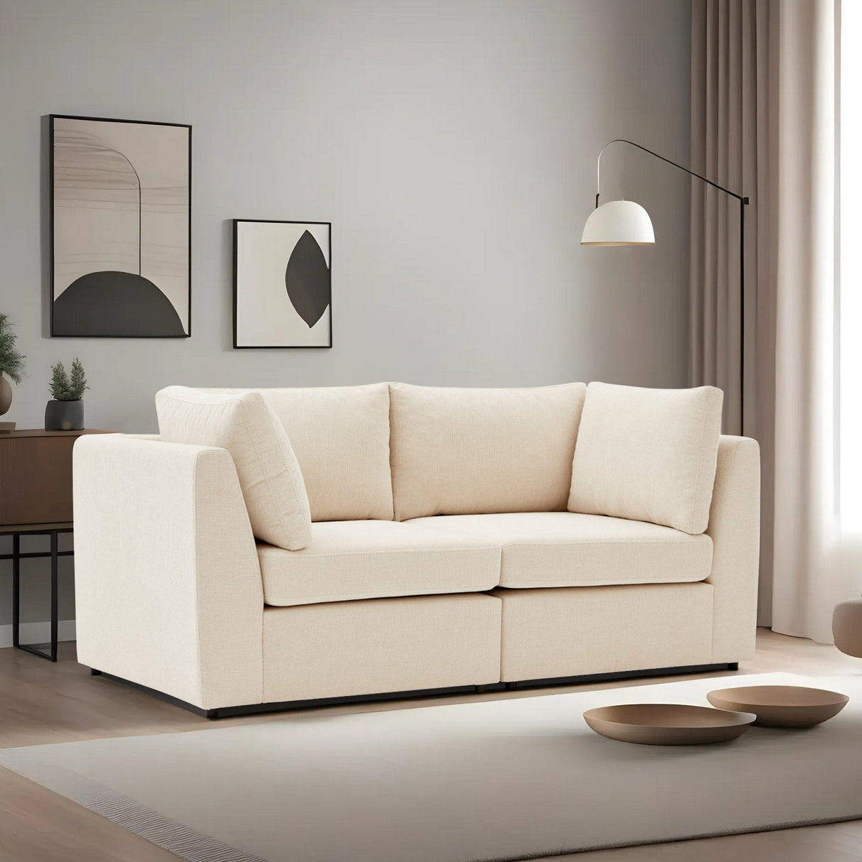 Canapea fixă 2 locuri Mottona 2-Seat, Diverse culori, 90x90x84 cm - Crem | SKU: 825BLC2868 | Canapea fixă 2 locuri Mottona 2-Seat, 90x90x84 cm, varianta Crem, produs pentru amenajarea locuinței, disponibil online în România la CasaMob
