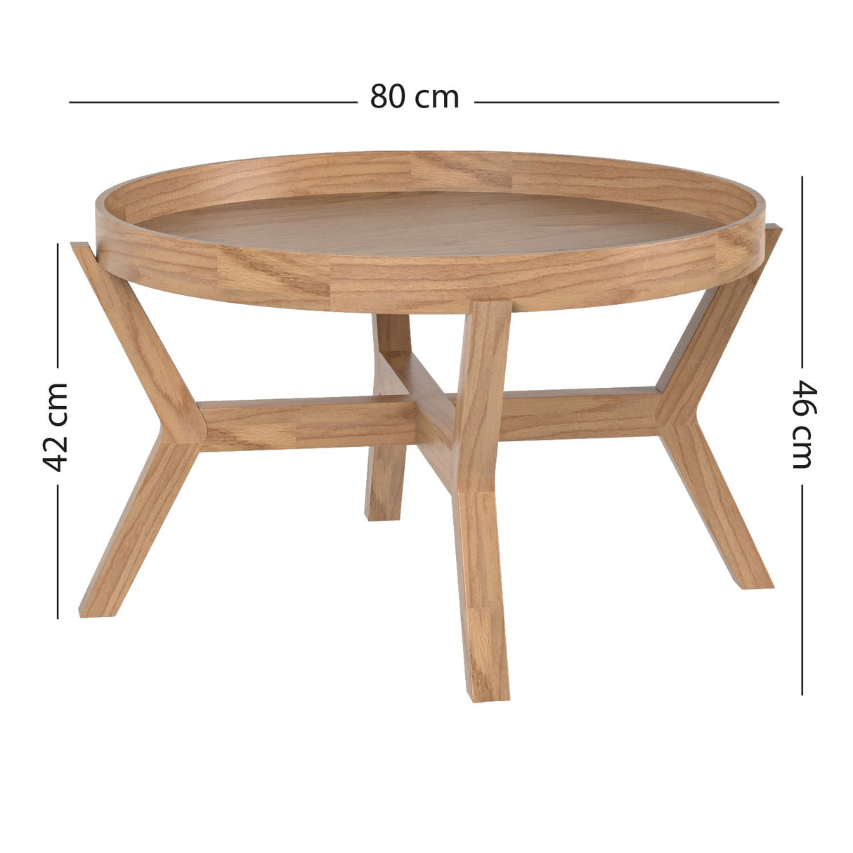 Măsuță de cafea Buca, Pin atlantic, Ø80x46 cm