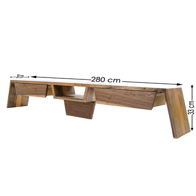 Comodă TV Pomy Large, Nuc, 280x30x33 cm, SKU 829MSV3013, imagine 7