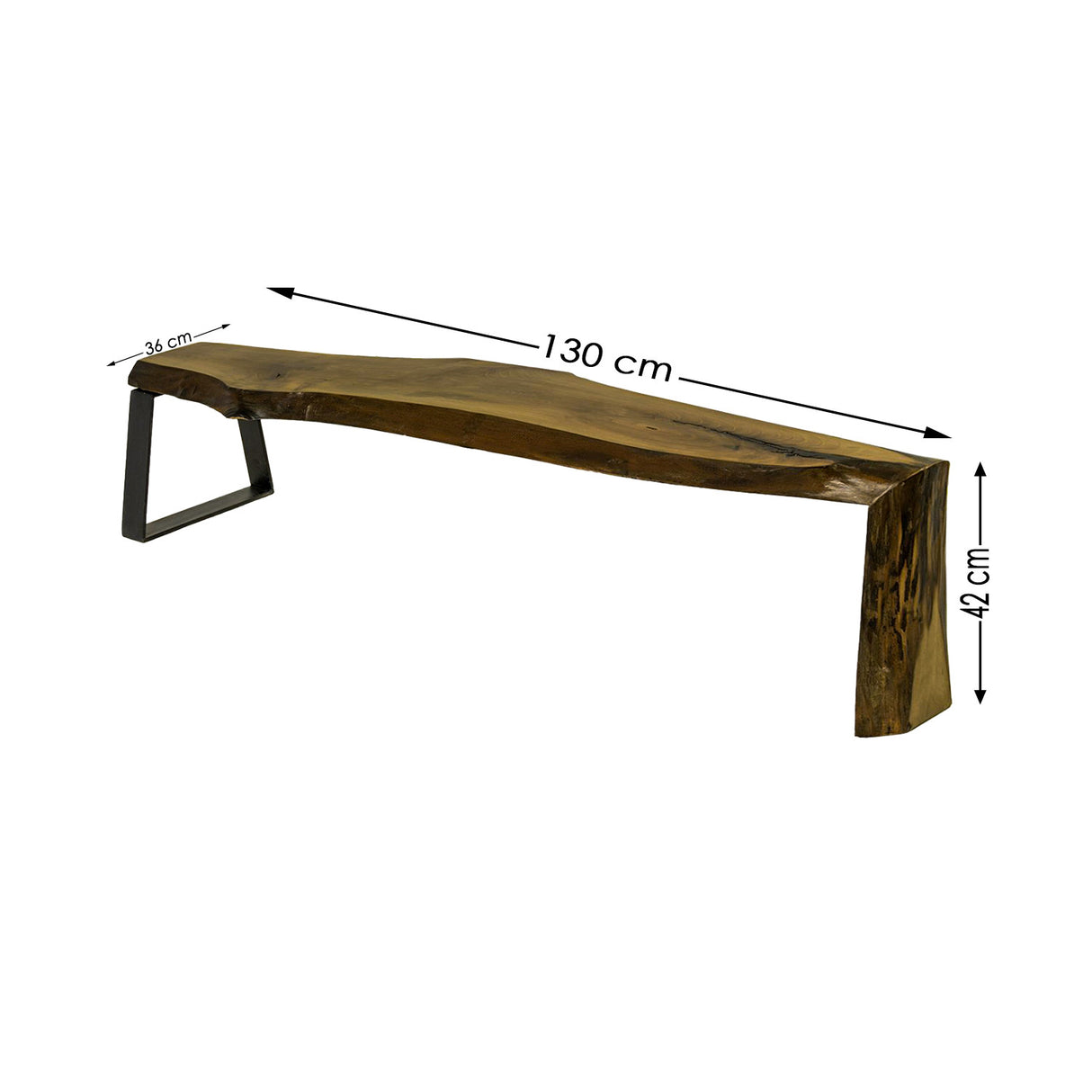 Comodă TV Ugie Small, Nuc, 130x36x42 cm