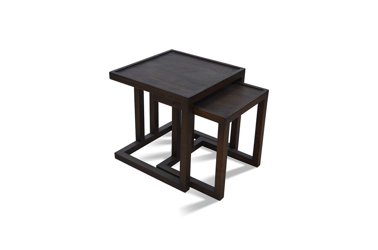 Set 2 măsuțe de cafea Santan, Negru, 40x50x50 cm
