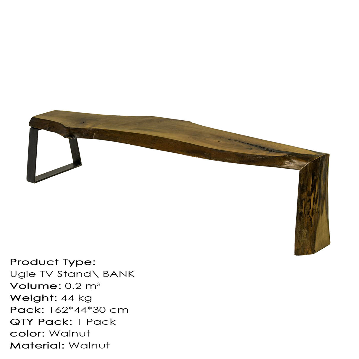 Comodă TV Ugie Medium, Nuc, 160x36x42 cm
