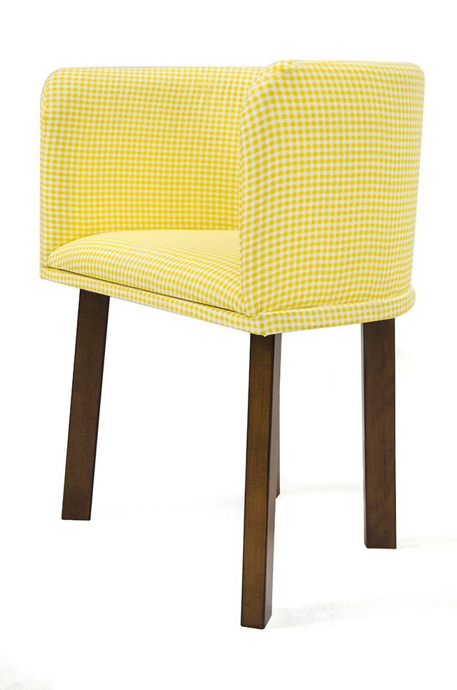 Scaun Plung, Nuc - Galben, 45x45x75 cm