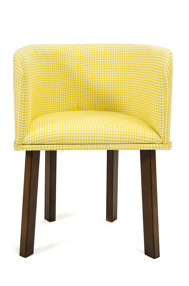 Scaun Plung, Nuc - Galben, 45x45x75 cm