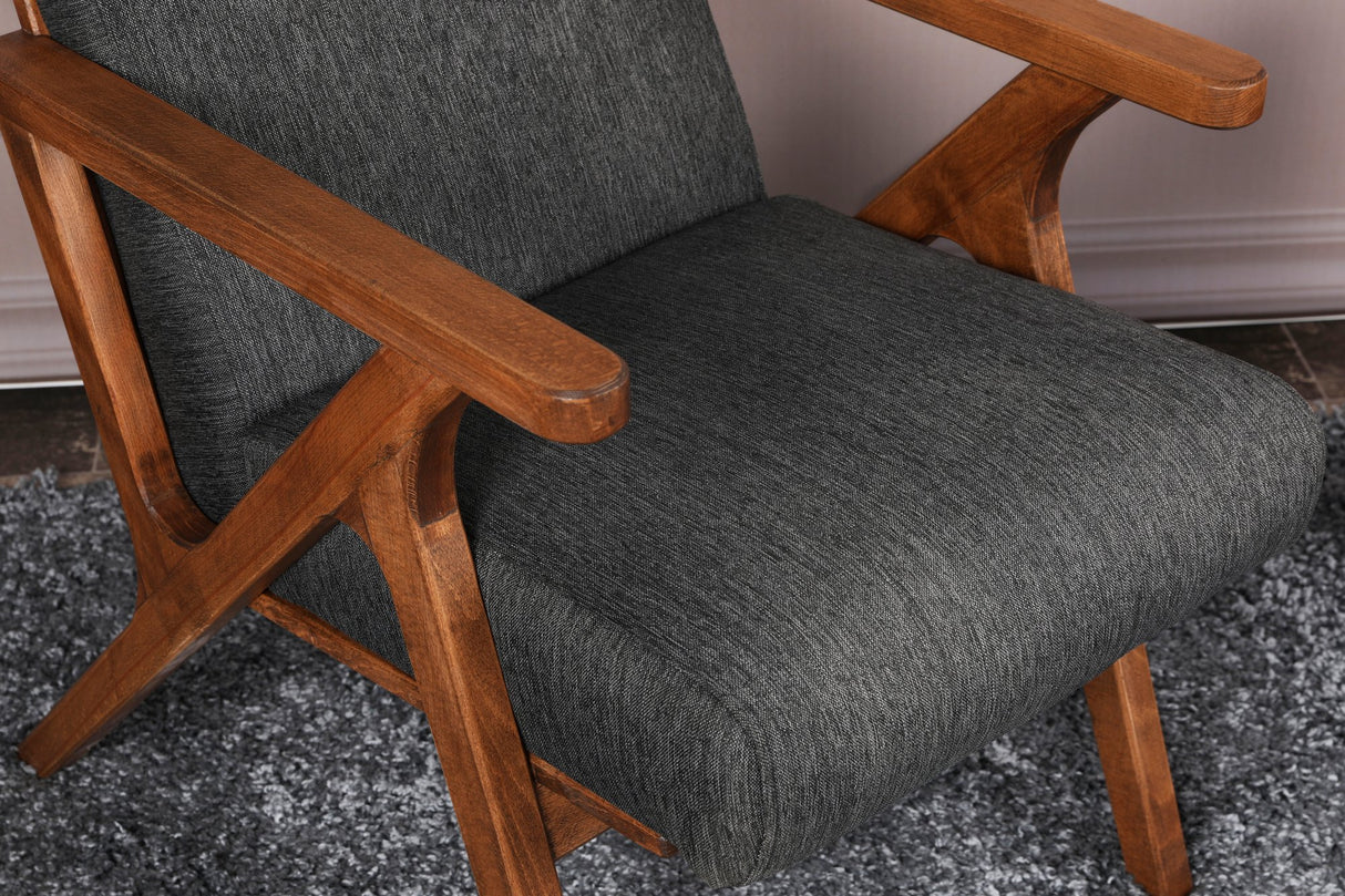 Scaun Melody - Black, Grey, Beech - Antracit, 64x50x48 cm