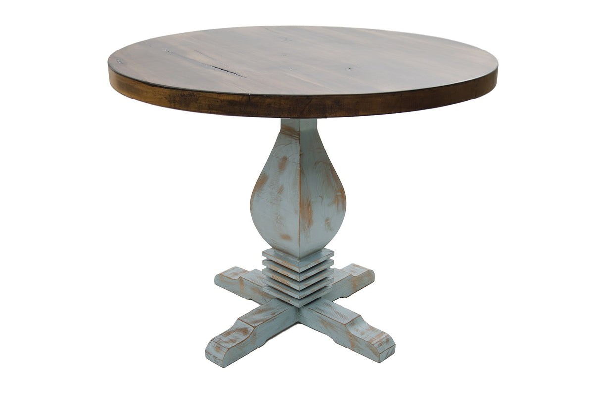 Masă dining Manorca, Maro - Albastru deschis, Ø75x75 cm