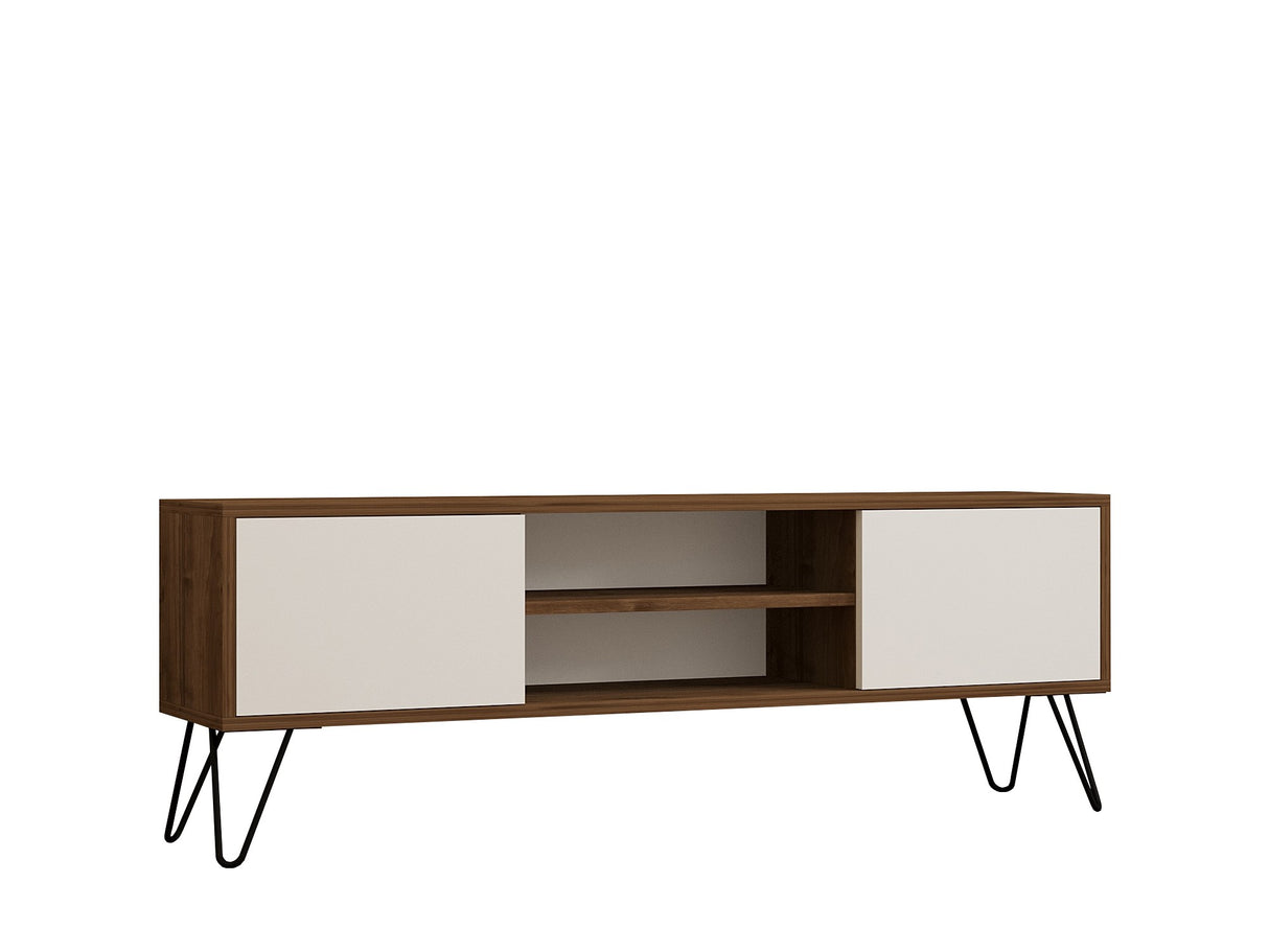 Comodă TV Eva, Nuc - Alb, 140x30x50 cm