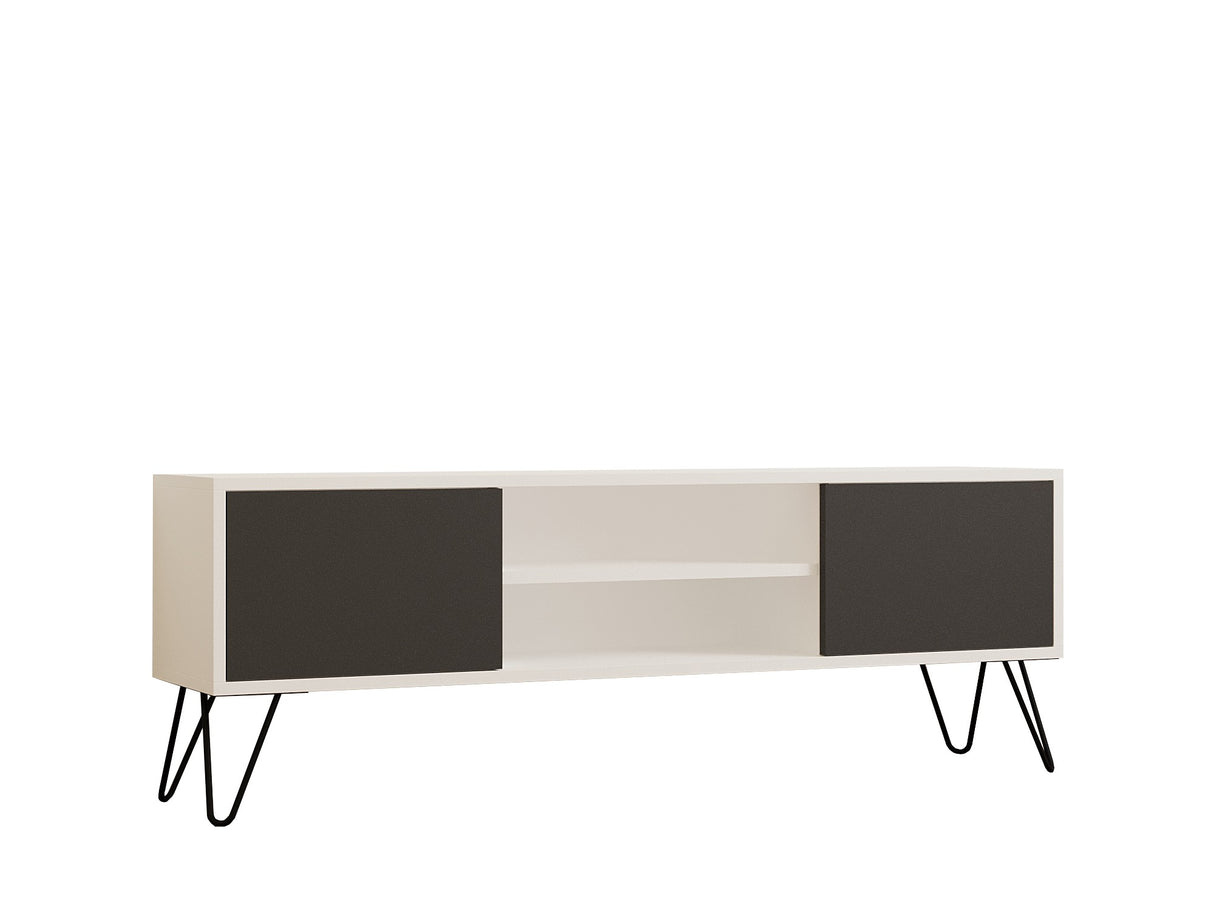 Comodă TV Hare, Alb - Antracit, 140x30x50 cm