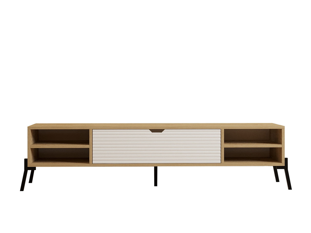 Comodă TV Santa, Stejar safir - Alb, 160x40x36 cm