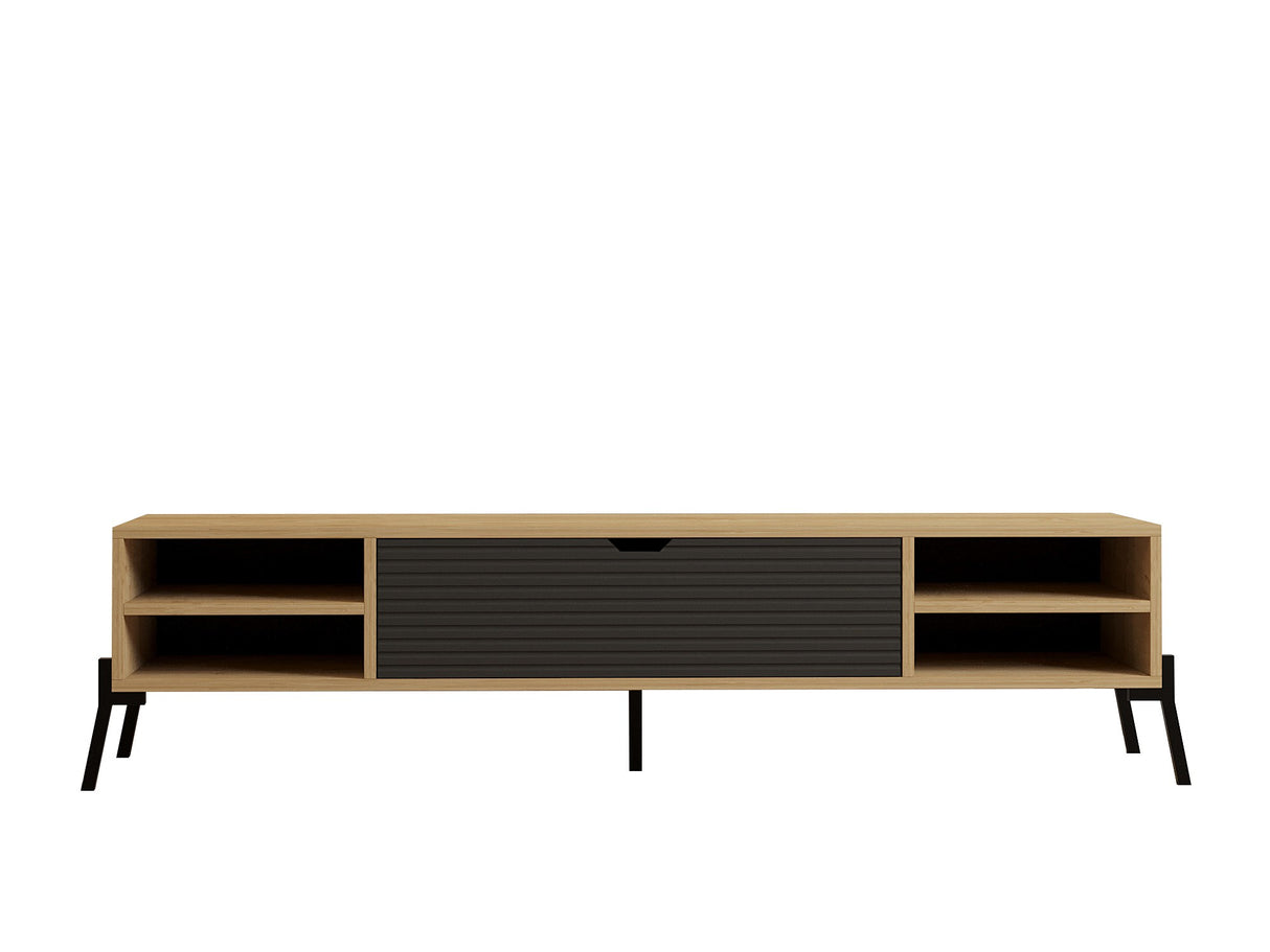 Comodă TV Santa - Sapphire Oak, Antracite, Stejar safir - Antracit, 160x40x36 cm