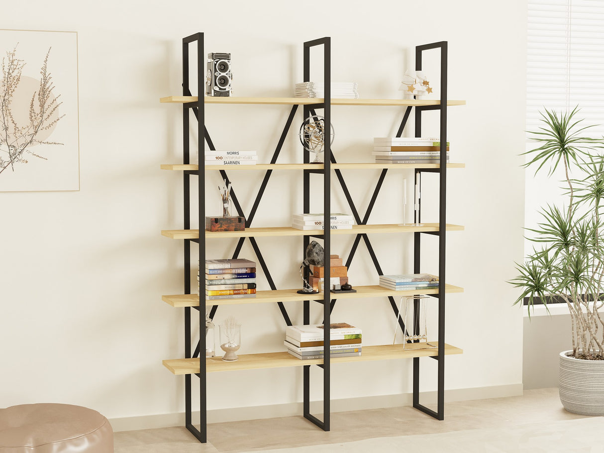 Bibliotecă Heybeliada, Sapphire - Negru, 126x26x160 cm