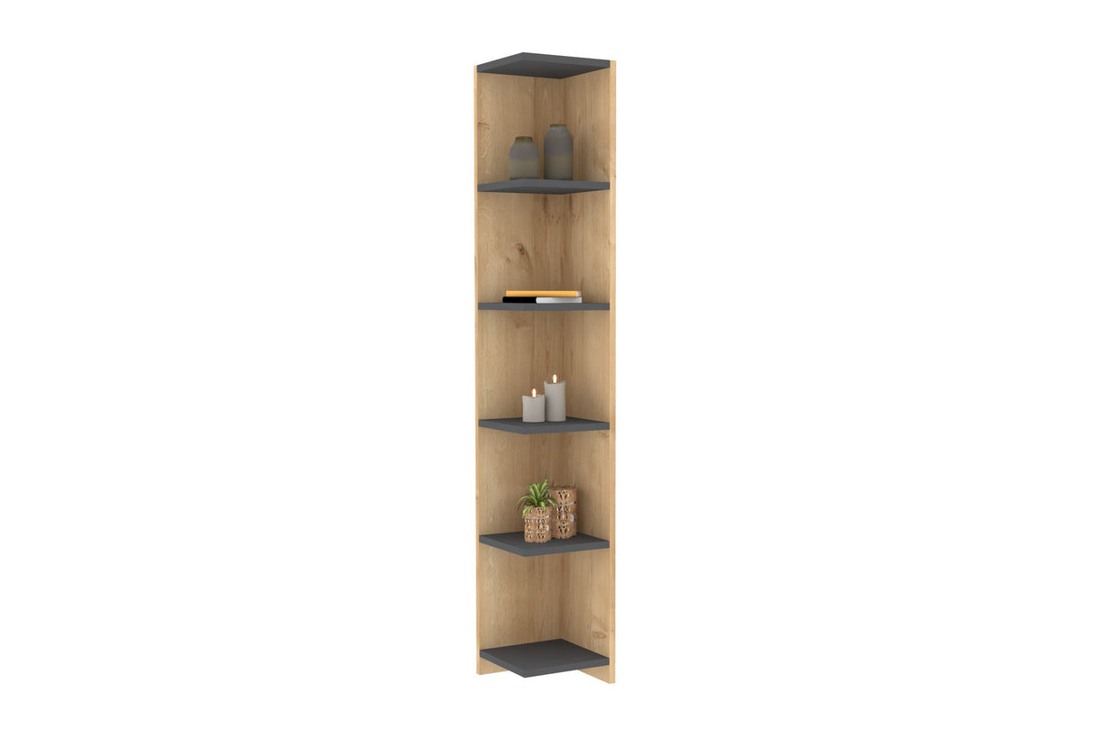 Bibliotecă Porto, Sapphire - Antracit, 25x25x160 cm