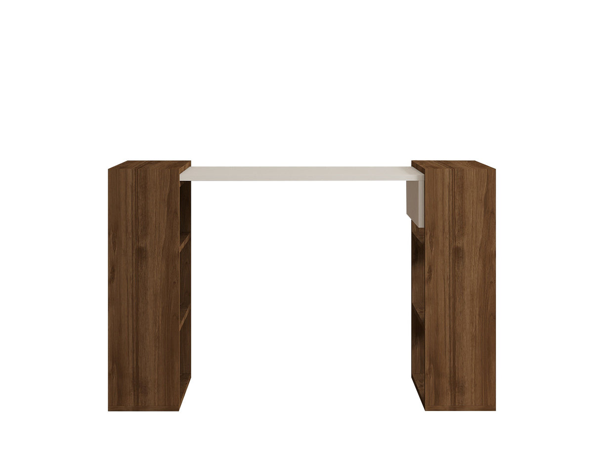 Birou Handy, Nuc - Alb, 124x44x75 cm