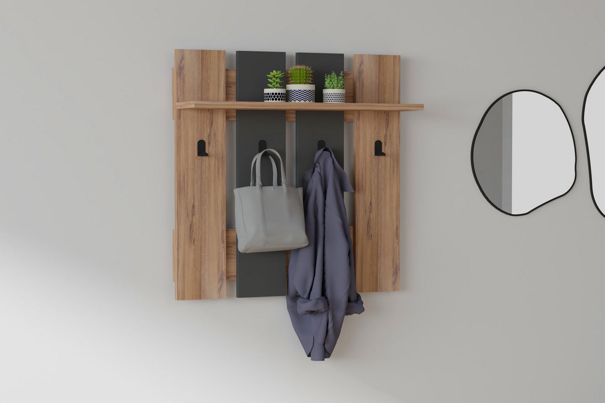 Cuier Mita - Walnut, Anhtacite, Nuc - Antracit, 70x18x70 cm