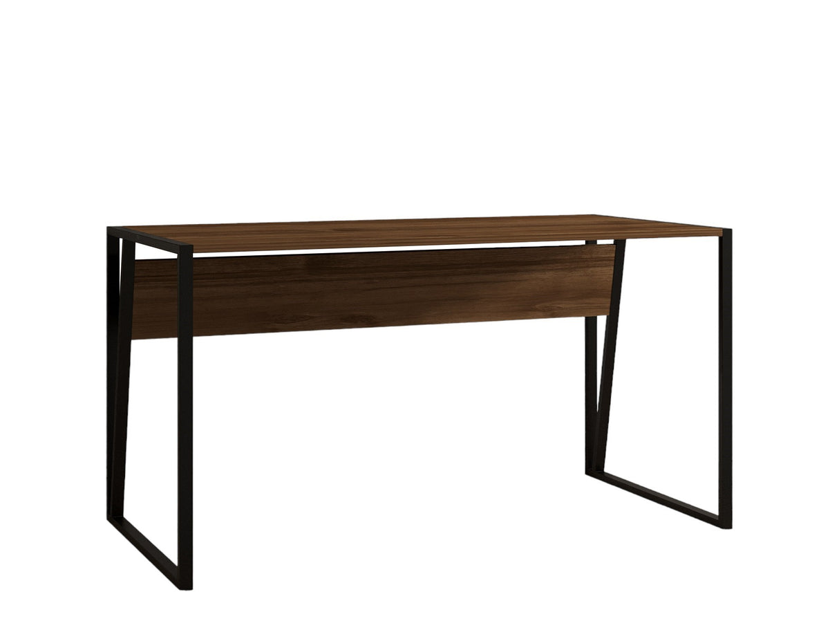 Birou Kemer, Nuc - Negru, 140x70x74 cm