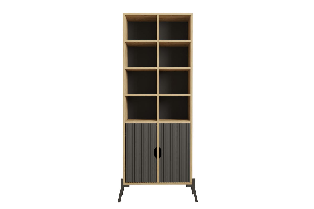 Bibliotecă Lido - Sapphire Oak, Antracite, Stejar safir - Antracit, 59x30x160 cm