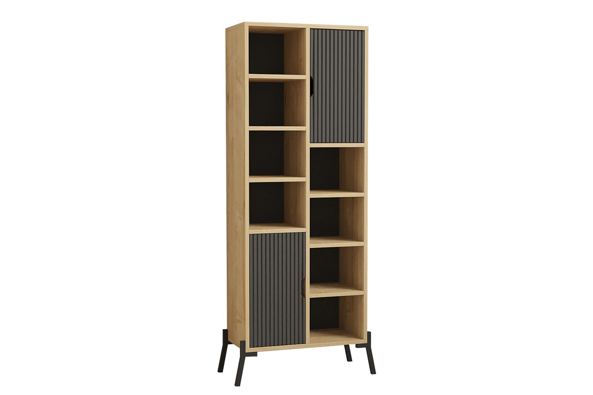 Bibliotecă Otranto - Sapphire Oak, Antracite, Stejar safir - Antracit, 59x30x160 cm