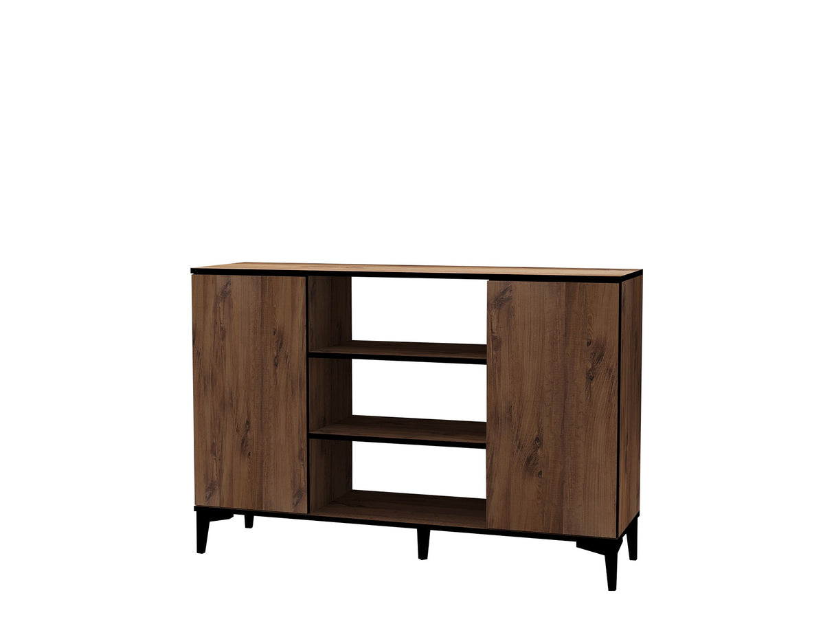Set mobilă pentru sufragerie Devin, Pin atlantic - Negru, 180x35x45 cm
