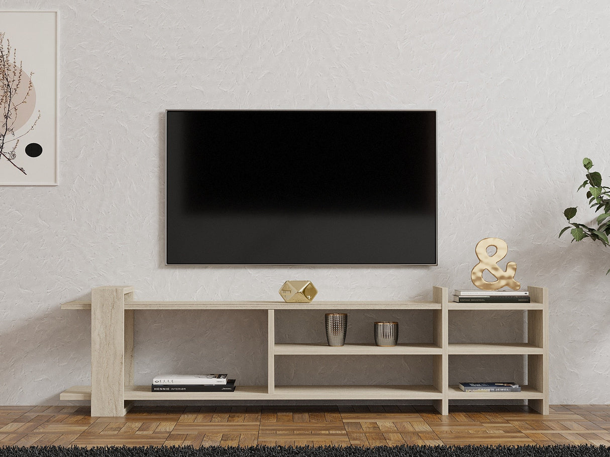 Comodă TV Zeyna, Travertin, 156x30x40 cm