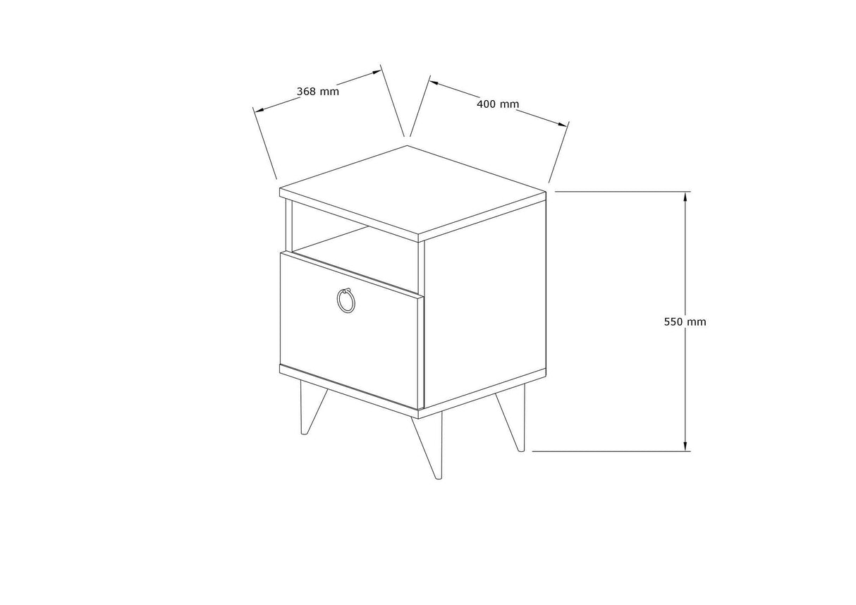 Noptieră Barlo, Diverse culori, 40x40x50 cm - Nuc | SKU: 835PUQ2702 | Noptieră Barlo, 40x40x50 cm, varianta Nuc, produs pentru amenajarea locuinței, disponibil online în România la CasaMob