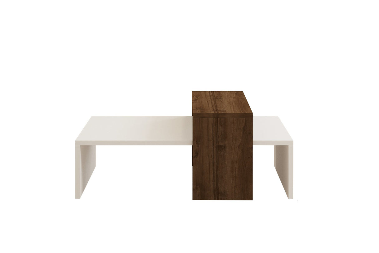 Măsuță de cafea Glow, Diverse culori, 80x50x32 cm - Nuc - Alb | SKU: 835PUQ2817 | Măsuță de cafea Glow, 80x50x32 cm, varianta Nuc - Alb, produs pentru amenajarea locuinței, disponibil online în România la CasaMob