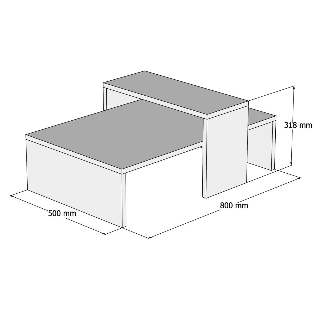 Măsuță de cafea Glow, Diverse culori, 80x50x32 cm - Sapphire - Antracit | SKU: 835PUQ2818 | Măsuță de cafea Glow, 80x50x32 cm, varianta Sapphire - Antracit, produs pentru amenajarea locuinței, disponibil online în România la CasaMob