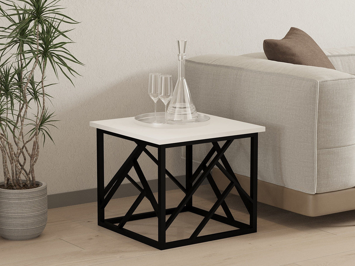 Măsuță de cafea Woda, Diverse culori, 54x54x42 cm - Alb - Metal | SKU: 835PUQ2822 | Măsuță de cafea Woda, 54x54x42 cm, varianta Alb - Metal, produs pentru amenajarea locuinței, disponibil online în România la CasaMob