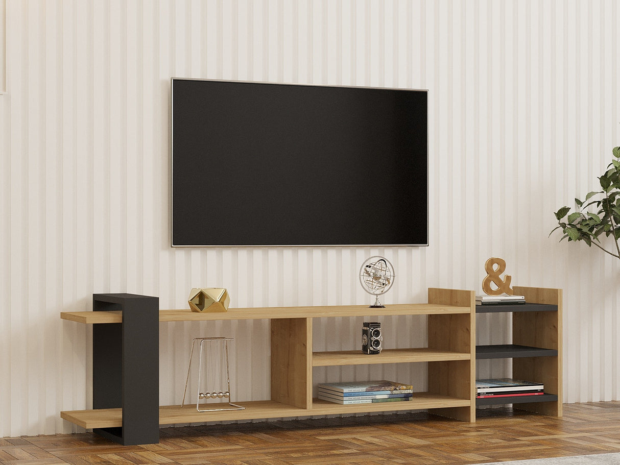 Comodă TV Elis, Sapphire - Antracit, 154x26x40 cm