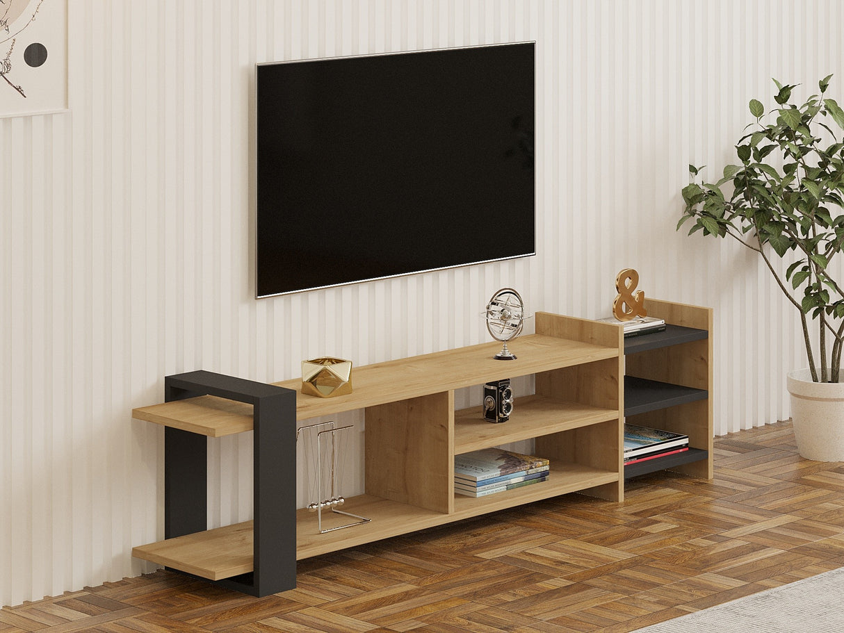 Comodă TV Elis, Sapphire - Antracit, 154x26x40 cm