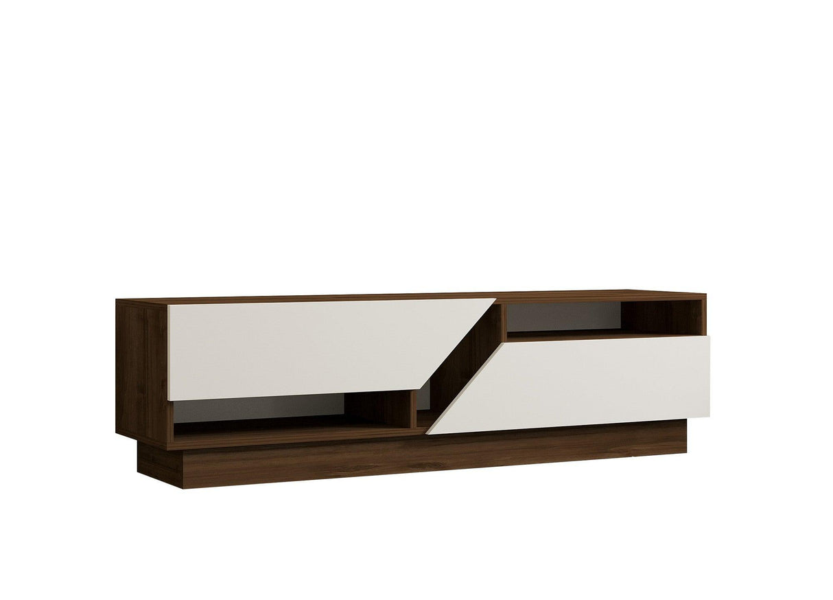 Comodă TV Koza, Diverse culori, 160x40x45 cm - Nuc - Alb | SKU: 835PUQ3058 | Comodă TV Koza, 160x40x45 cm, varianta Nuc - Alb, produs pentru amenajarea locuinței, disponibil online în România la CasaMob
