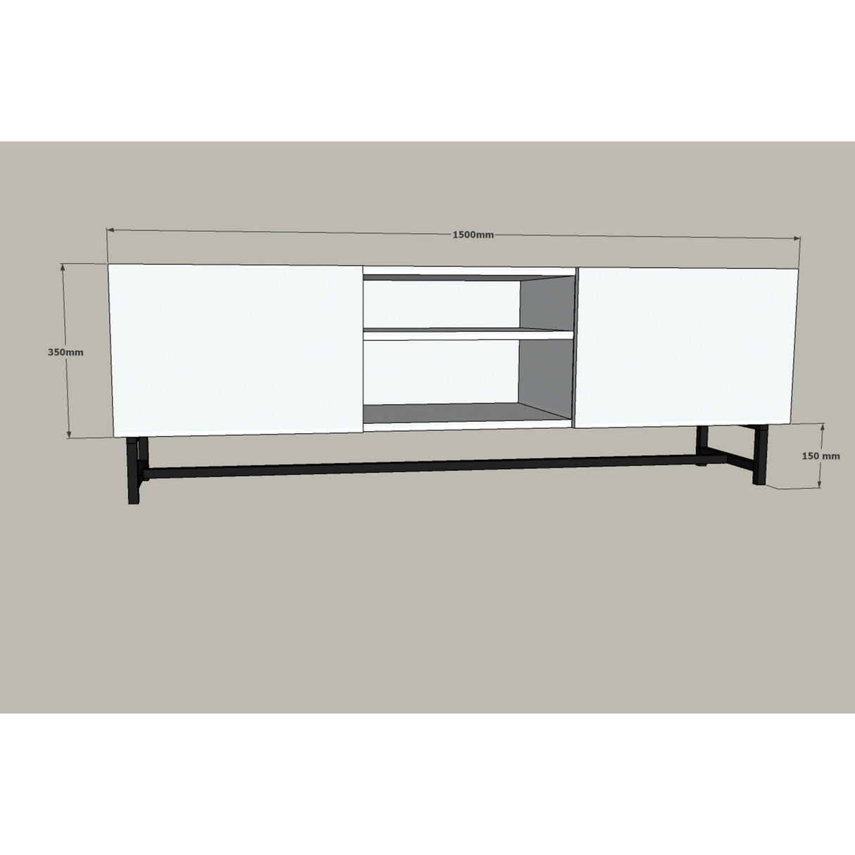 Comodă TV Tugi v2, Sapphire, 150x40x15 cm
