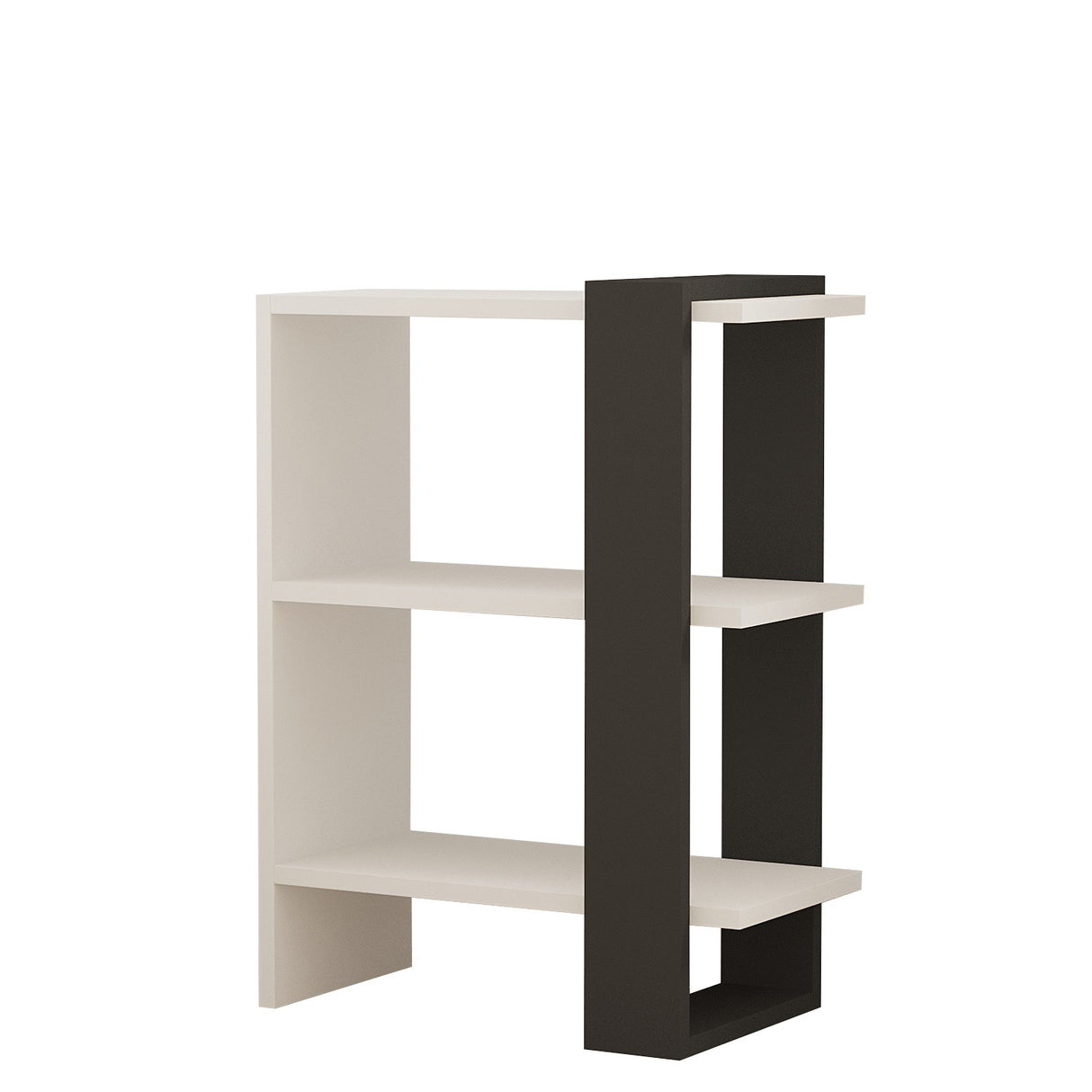 Bibliotecă Funda, Antracit - Alb, 52x25x70 cm