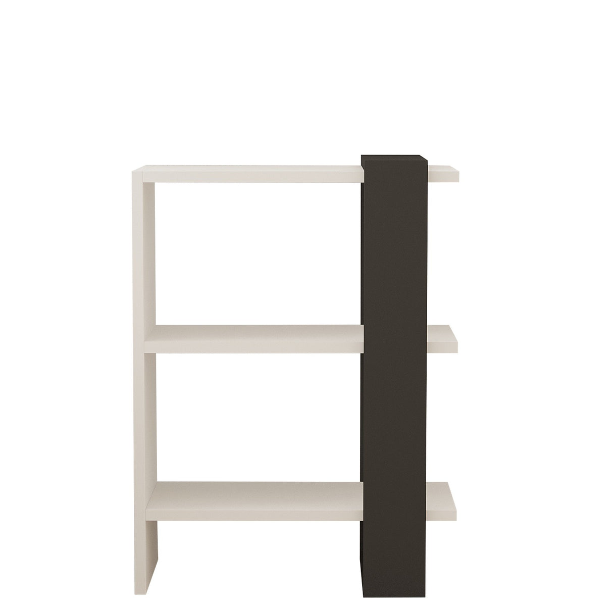 Bibliotecă Funda, Antracit - Alb, 52x25x70 cm