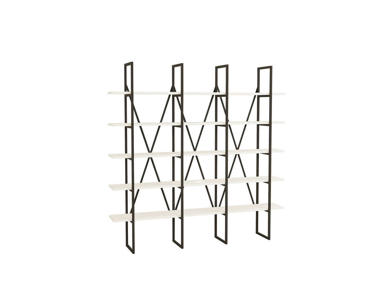 Bibliotecă Beylerbeyi, Diverse culori, 160x26x160 cm - Negru - Alb | SKU: 835PUQ3651 | Bibliotecă Beylerbeyi, 160x26x160 cm, varianta Negru - Alb, produs pentru amenajarea locuinței, disponibil online în România la CasaMob