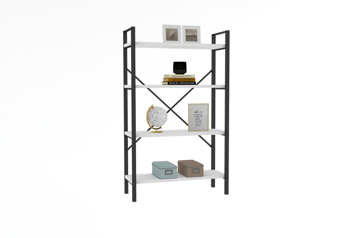 Bibliotecă Mina, Diverse culori, 60x24x100 cm - Alb - Negru | SKU: 835PUQ3682 | Bibliotecă Mina, 60x24x100 cm, varianta Alb - Negru, produs pentru amenajarea locuinței, disponibil online în România la CasaMob