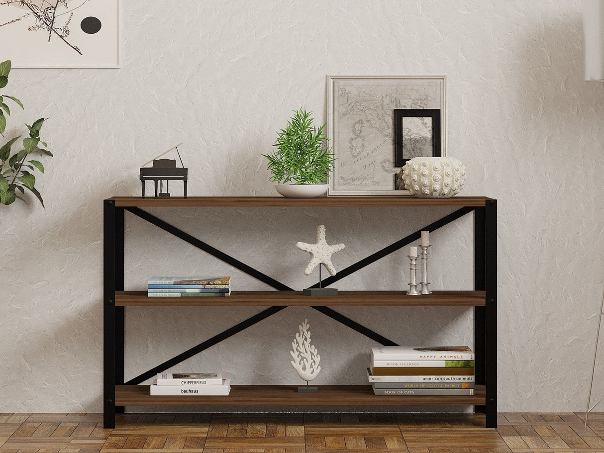 Bibliotecă Derby, Diverse culori, 103x30x60 cm - Nuc | SKU: 835PUQ3692 | Bibliotecă Derby, 103x30x60 cm, varianta Nuc, produs pentru amenajarea locuinței, disponibil online în România la CasaMob