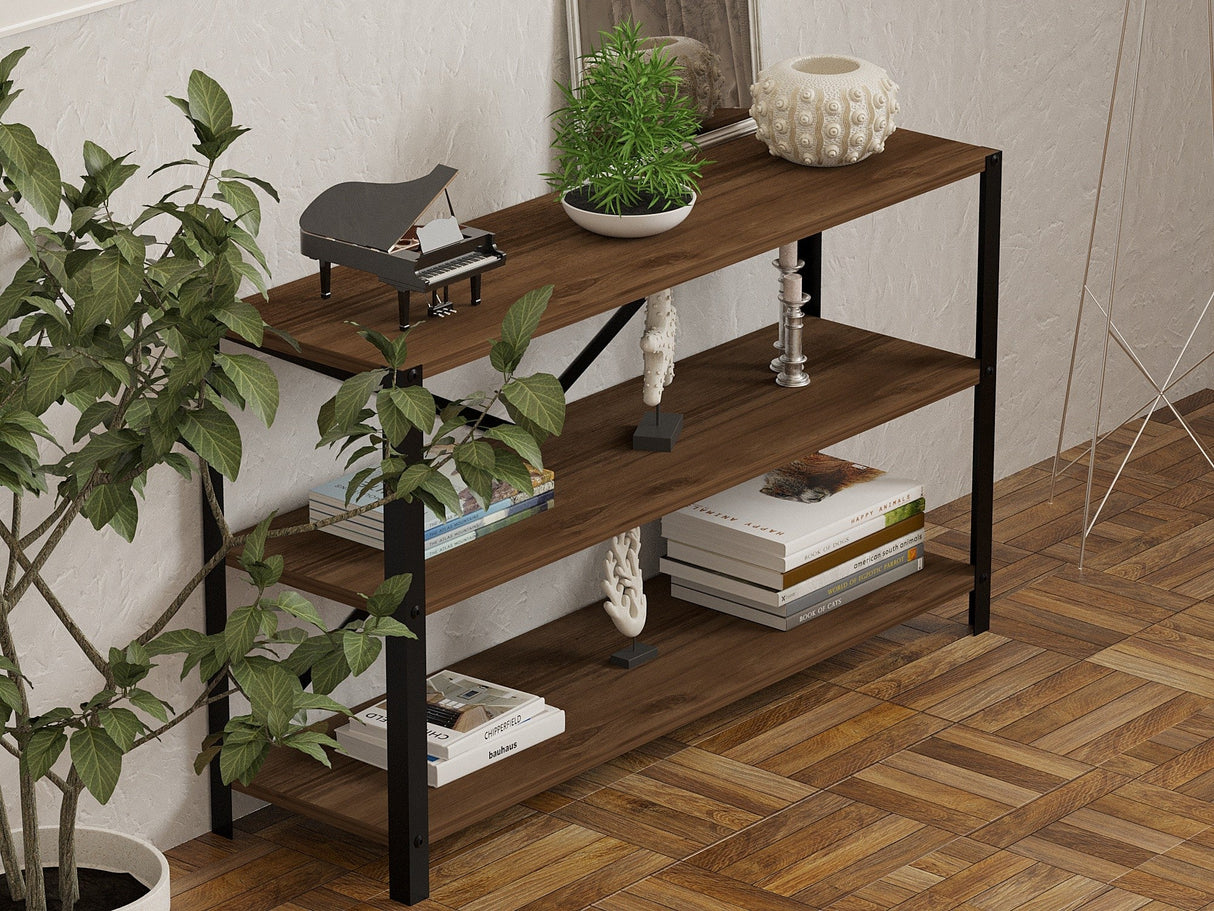 Bibliotecă Derby, Diverse culori, 103x30x60 cm - Nuc | SKU: 835PUQ3692 | Bibliotecă Derby, 103x30x60 cm, varianta Nuc, produs pentru amenajarea locuinței, disponibil online în România la CasaMob