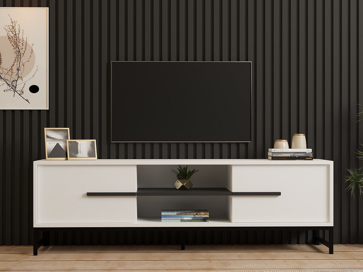 Comodă TV Mono, Diverse culori, 160x40x50 cm - Alb | SKU: 835PUQ4494 | Comodă TV Mono, 160x40x50 cm, varianta Alb, produs pentru amenajarea locuinței, disponibil online în România la CasaMob