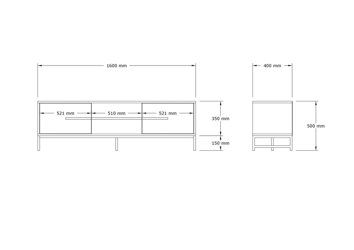 Comodă TV Mono, Diverse culori, 160x40x50 cm - Alb | SKU: 835PUQ4494 | Comodă TV Mono, 160x40x50 cm, varianta Alb, produs pentru amenajarea locuinței, disponibil online în România la CasaMob