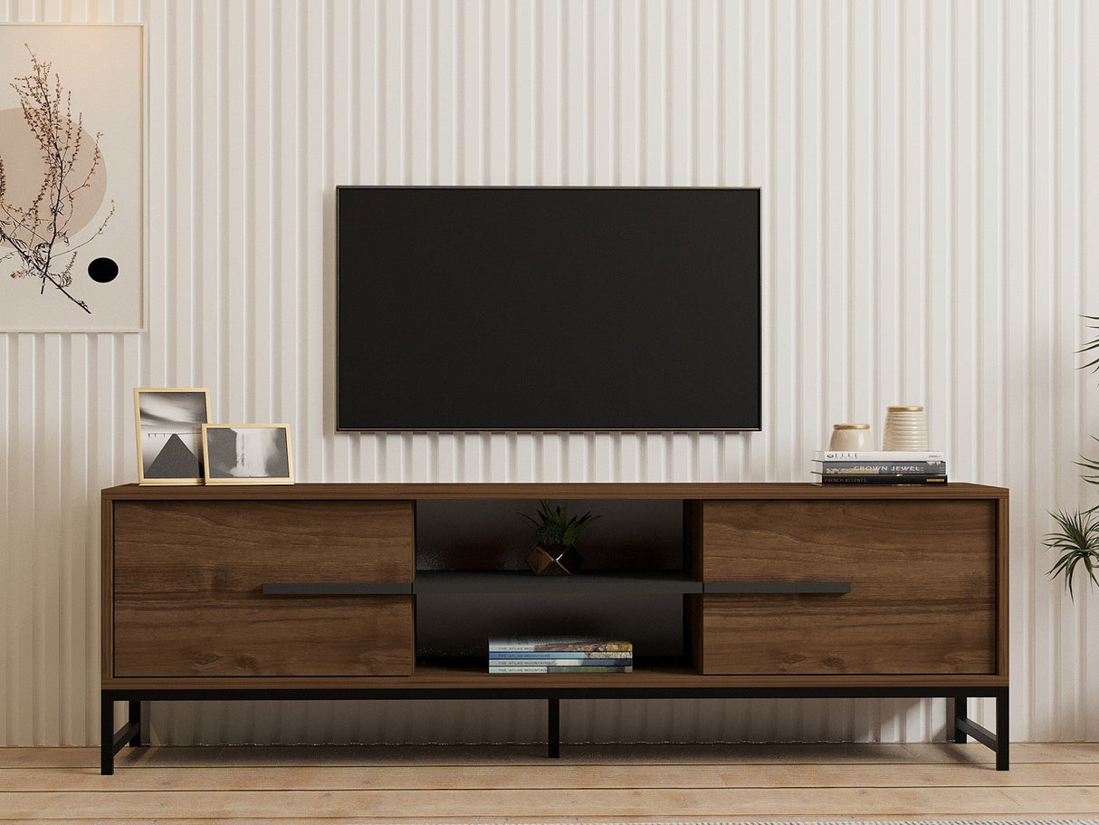 Comodă TV Mono, Diverse culori, 160x40x50 cm - Nuc | SKU: 835PUQ4495 | Comodă TV Mono, 160x40x50 cm, varianta Nuc, produs pentru amenajarea locuinței, disponibil online în România la CasaMob